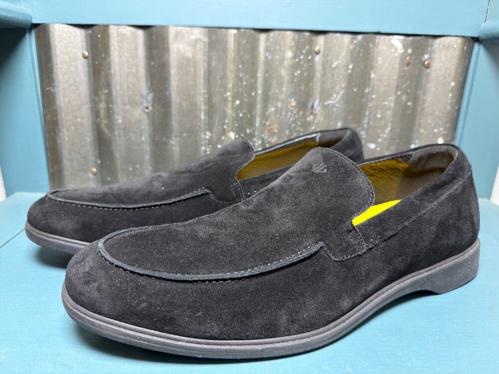 Amberjack The Loafer in Midnight Black Suede Comfort Slip-On Mens Size 13 M